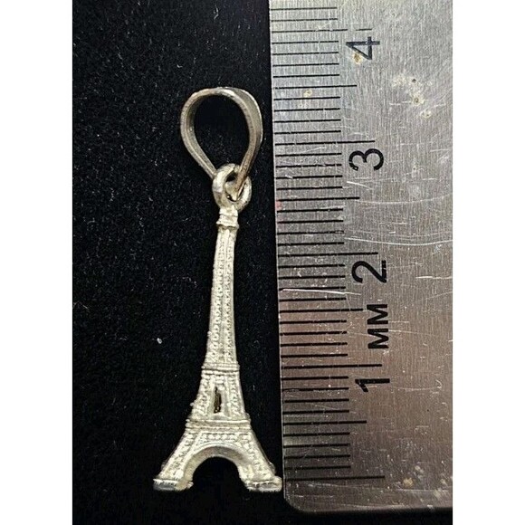 Eiffel Tower Silver Charm Paris Love 925 - Picture 5 of 7